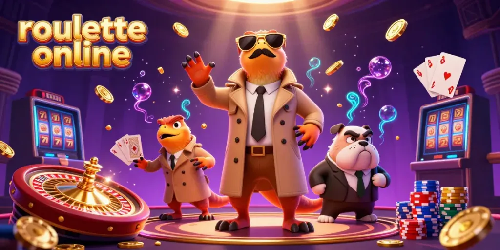 Experience thrilling roullete online action with raptors at a VIP casino entrance.
