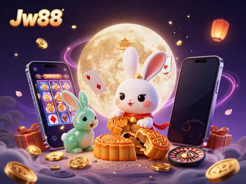 Experience thrilling gameplay at Jw88 with a vibrant scene of animated characters celebrating wins in a casino atmosphere.